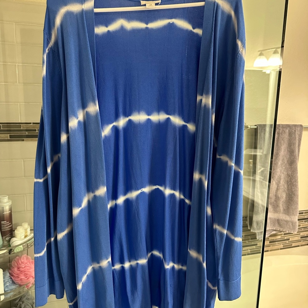 Chico's Blue and White Cardigan